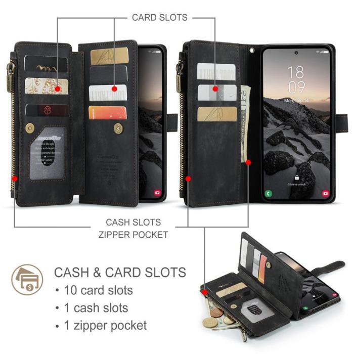 Caseme - CaseMe Mobilfodral för Samsung Galaxy S26 Ultra Flera kortfack Konstläder Svart