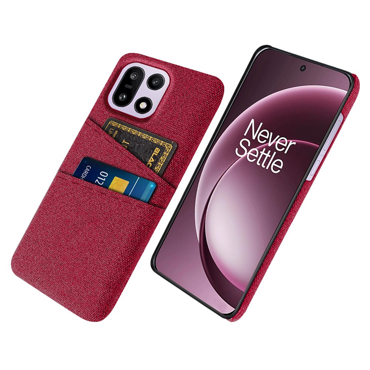 OnePlus 15 5G Mobilskal Korthållare Cloth + Hard PC (Röd) | 2353 | AlltMobil