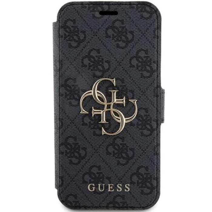 Guess - Guess iPhone 15 Pro Plånboksfodral Metall Logo - Grå