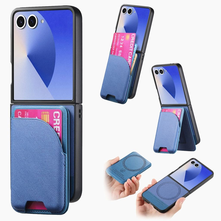 Galaxy Z Flip 7 Mobilskal Magsafe Korthållare Kickstand - Blå | 2353 | AlltMobil