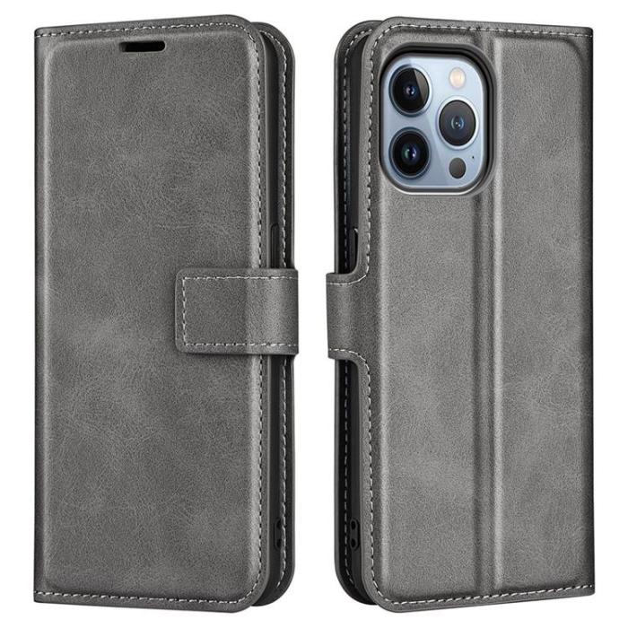 OEM - Flip Folio iPhone 14 Pro Max Plånboksfodral - Grå