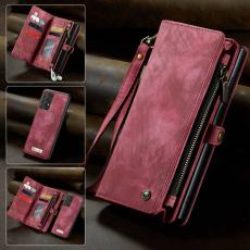 Caseme - CASEME 008 Series Konstl&auml;der Pl&aring;nboksfodral f&ouml;r Samsung Galaxy A32 5G - R&ouml;d