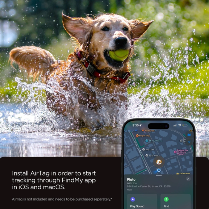 Tech-Protect - Spigen Apple Airtag 1/2 Skal Tough Armor - Svart