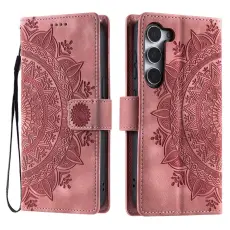 OEM - Samsung Galaxy S26 Pl&aring;nboksfodral Imprinted Totem Konstl&auml;der - Ros&eacute;guld