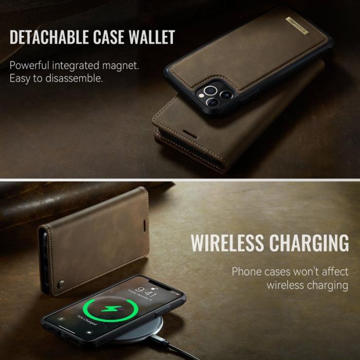 Caseme - CASEME C49 Mobilskal till iPhone 11 Pro Max MagSafe RFID Läder Kaffe