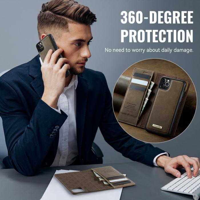 Caseme - CASEME C49 Mobilskal till iPhone 11 Pro Max MagSafe RFID Läder Kaffe