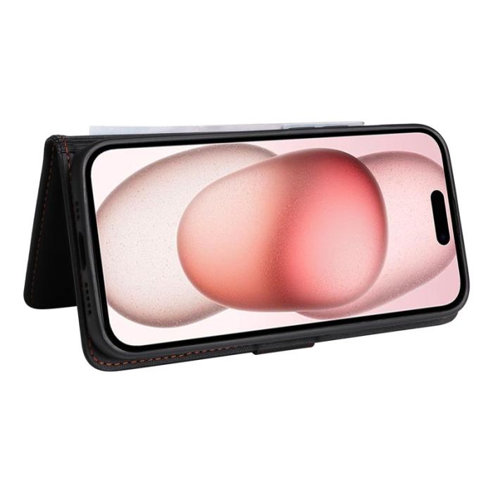 BETOPNICE - BETOPNICE iPhone 15 Plånboksfodral Magnetiskt Avtagbart Konstläder - Svart