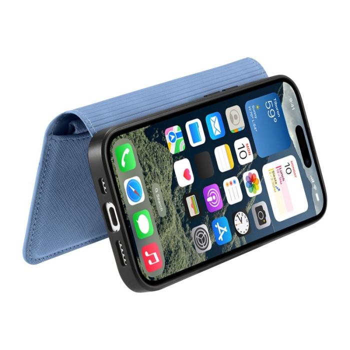 CASENEO - CASENEO iPhone 16 Plus Plånboksfodral Konstläder - Blå