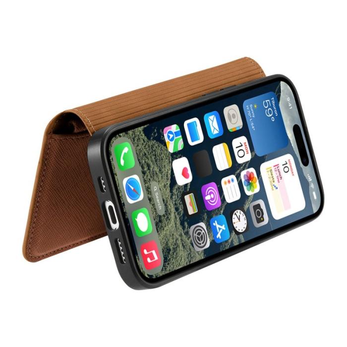 CASENEO - CASENEO iPhone 16 Plus Plånboksfodral Konstläder - Brun
