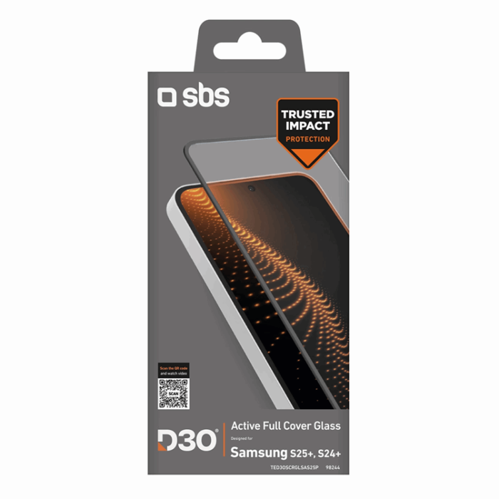 SBS - SBS Galaxy S25 Plus/S24 Plus Härdat glas Skärmskydd D3O med Ram