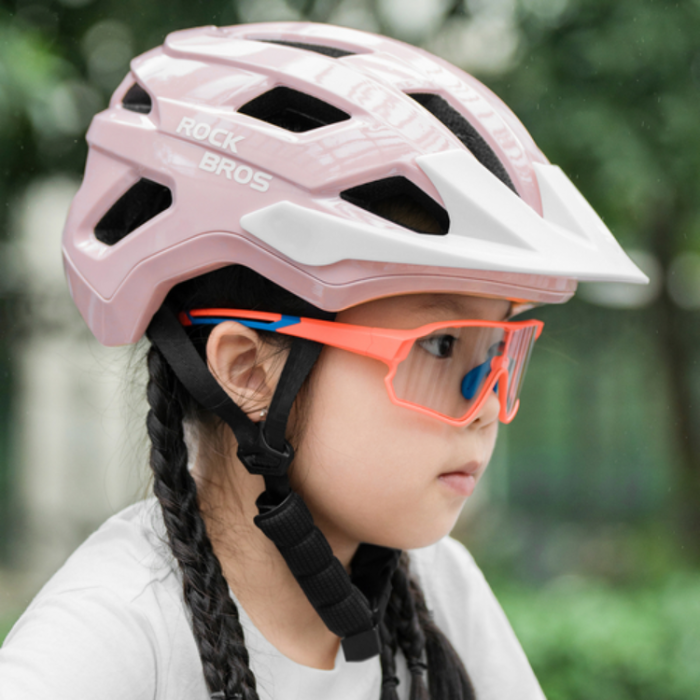 Rockbros - Rockbros LK-67 Cykelhjälm för Barn med Avtagbart Visir 54–58 cm - Rosa