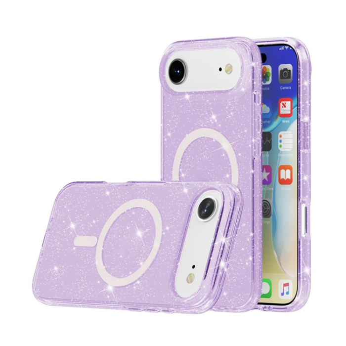 A-One Brand - iPhone 17 Air Mobilskal MagSafe Puderglitter - Lila