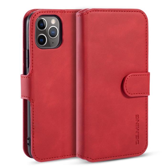 DG.MING - DG.MING Retro Wallet Mobilskal i Konstläder för iPhone 11 Pro Max - Röd