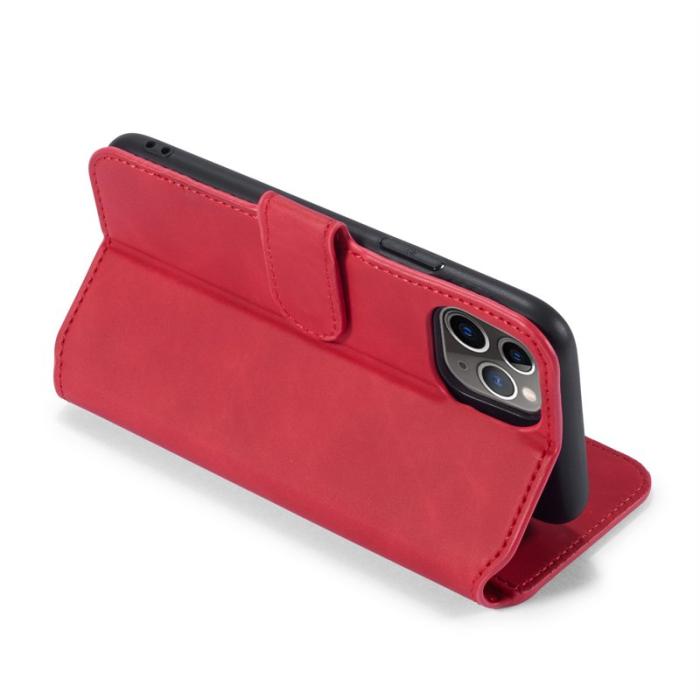 DG.MING - DG.MING Retro Wallet Mobilskal i Konstläder för iPhone 11 Pro Max - Röd