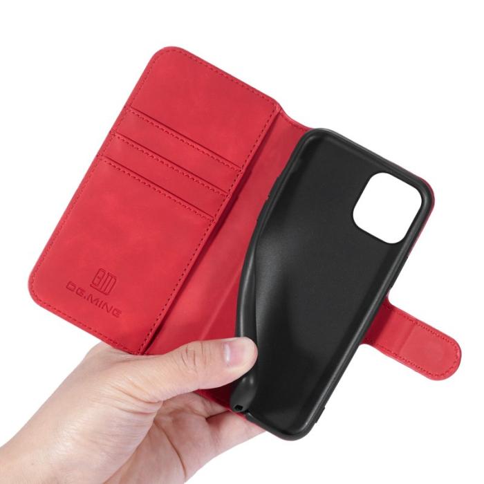 DG.MING - DG.MING Retro Wallet Mobilskal i Konstläder för iPhone 11 Pro Max - Röd