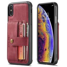 JEEHOOD - JEEHOOD Mobilskal till iPhone XS Max Shockproof Wallet R&ouml;d
