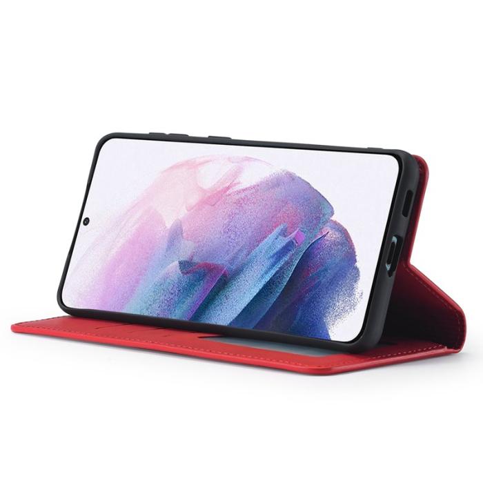 FORWENW - FORWENW Galaxy S22 Plånboksfodral i Konstläder - Röd