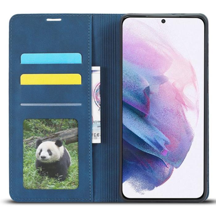 FORWENW - FORWENW Galaxy S22 Plånboksfodral Konstläder - Magnetisk - Blå
