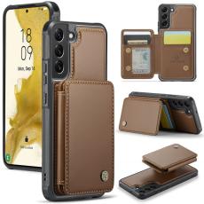 JEEHOOD - JEEHOOD J05 Fodral f&ouml;r Samsung Galaxy S22 5G Konstl&auml;der Brun