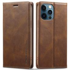 LC.imeeke - LC.IMEEKE iPhone 12 Pro Max Pl&aring;nboksfodral Konstl&auml;der - Brun