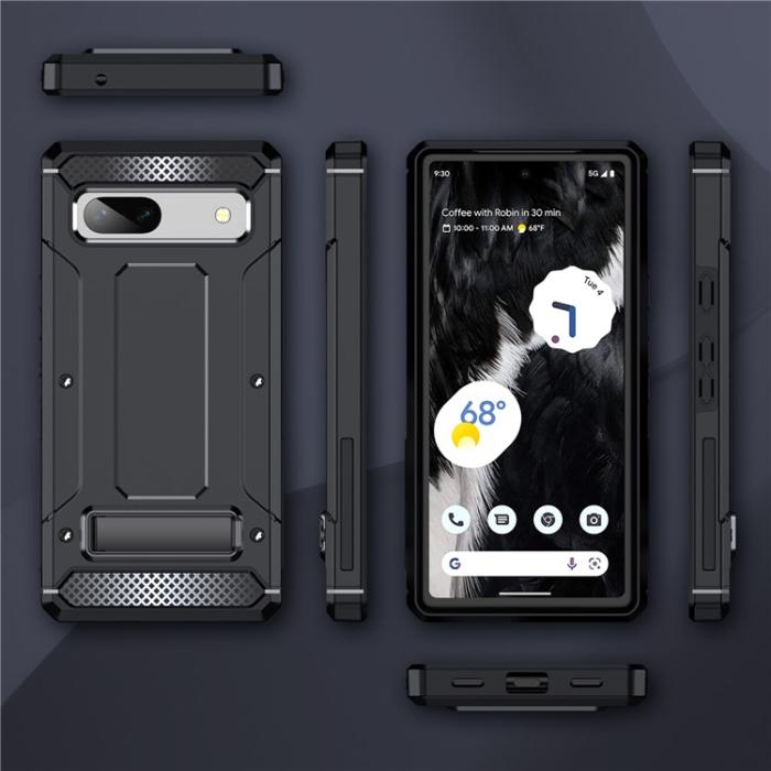 OEM - Google Pixel 7a Mobilskal Kickstand Shockproof - Svart