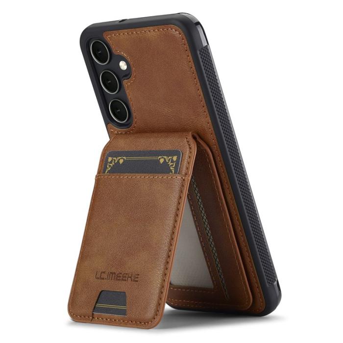 LC.imeeke - LC.IMEEKE L3 Samsung Galaxy S24 FE Fodral KonstLäder - Brun