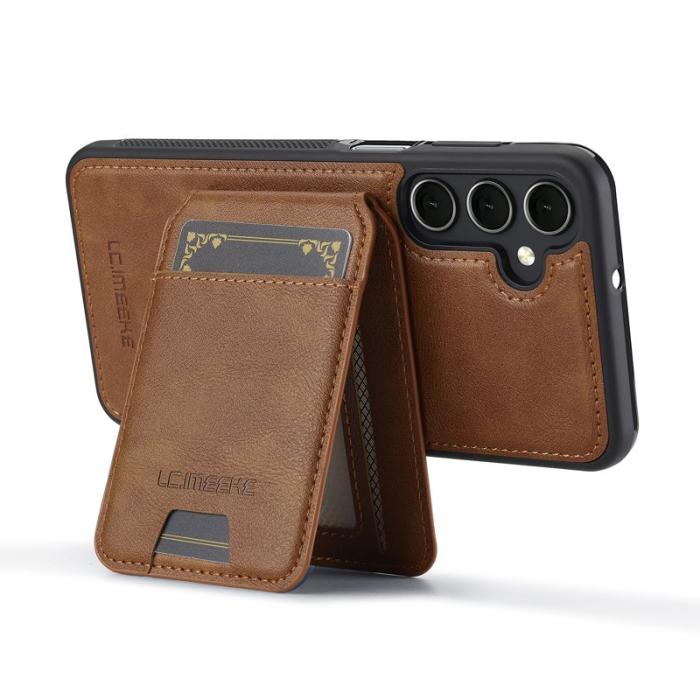 LC.imeeke - LC.IMEEKE L3 Samsung Galaxy S24 FE Fodral KonstLäder - Brun