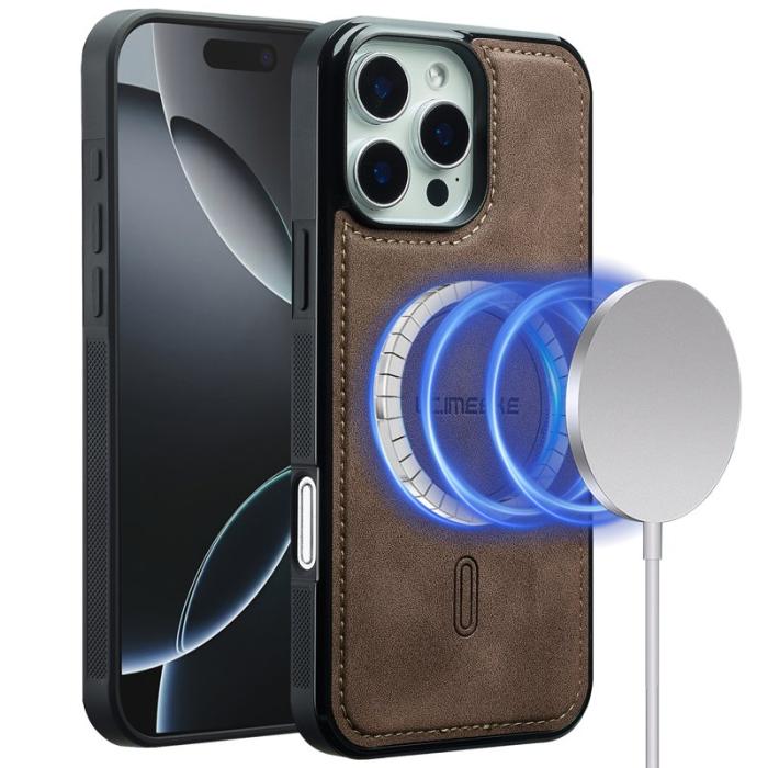 LC.imeeke - LC.IMEEKE L6 iPhone 14 Pro Max Fodral KonstLäder - Brun