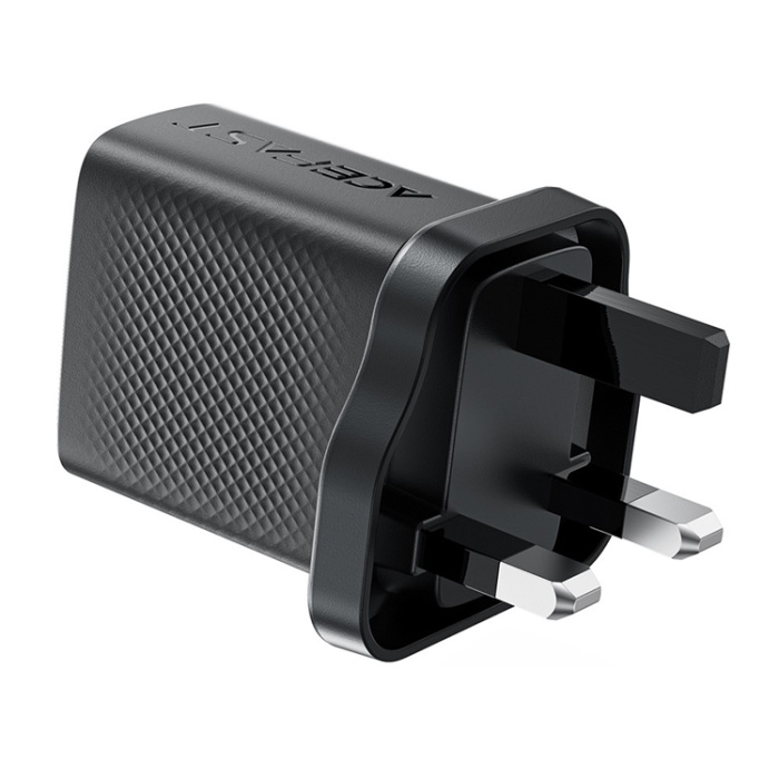 Acefast - ACEFAST GaN Snabbladdare 30W USB-A - USB-C PD UK A99 - Svart