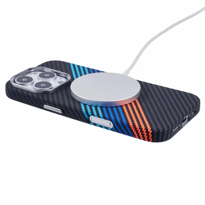 A-One Brand - iPhone 16 Pro Mobilskal Magsafe Kevlar Aramid Fiber - Flerfärgad