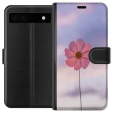 Gustaf - Pl&aring;nboksfodral till Google Pixel 6a med Rosa blomma