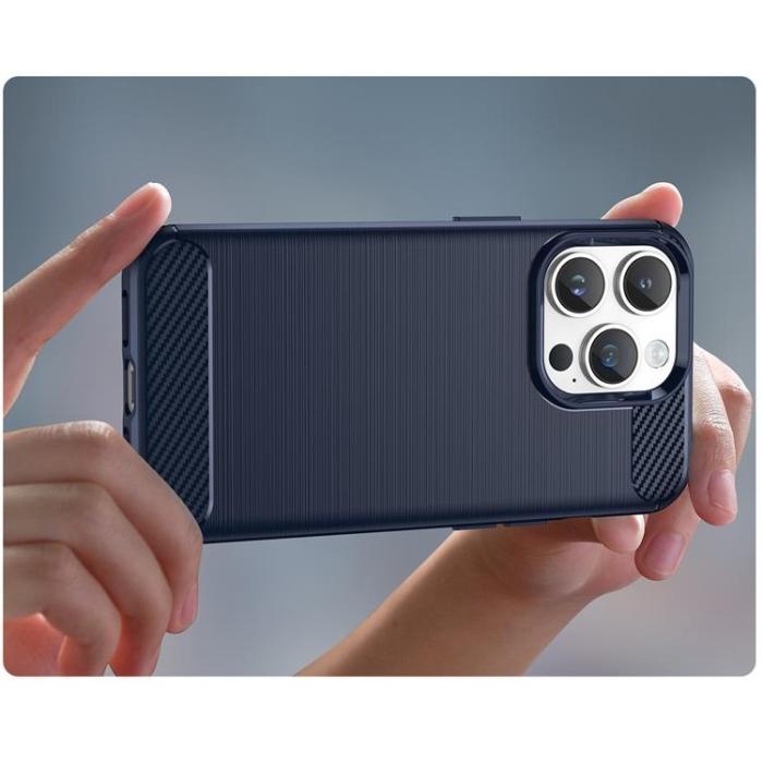 OEM - iPhone 14 Pro Skal Carbon Fiber Texture - Blå