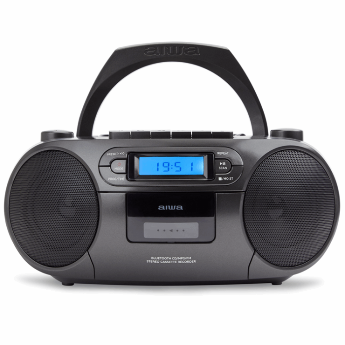 AIWA - AIWA Kassettradio CD/FM-Radio/Kassettband/USB/BT - Svart