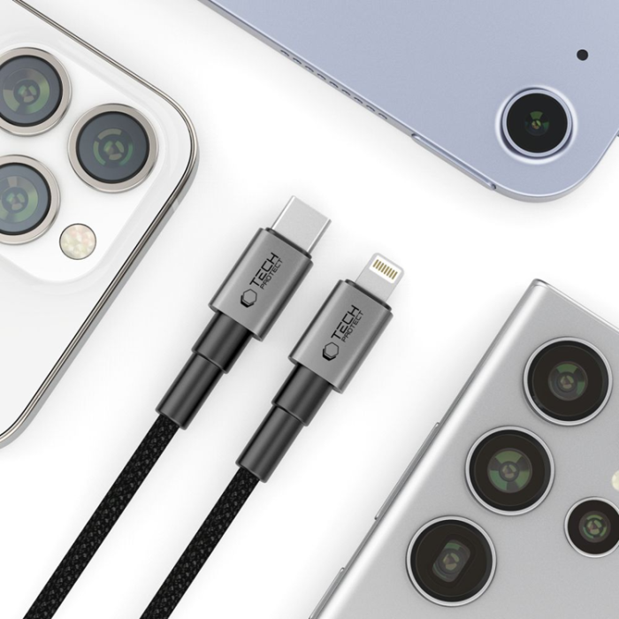Tech-Protect - Tech-Protect USB-C Till Lightning kabel (2m) Ultraboost - Grå