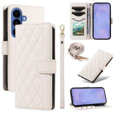 OEM - Rhombus Samsung Galaxy S26 Plus Fodral &Auml;kta L&auml;der - Vit