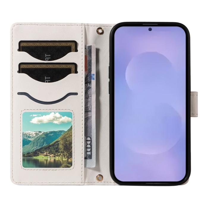 OEM - Rhombus Samsung Galaxy S26 Plus Fodral Äkta Läder - Vit
