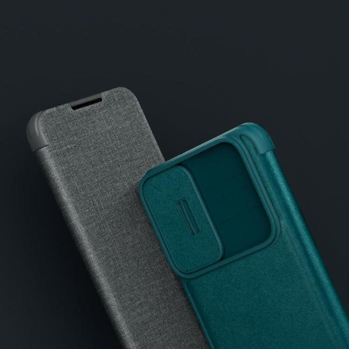 UTGATT1 - Nillkin Galaxy S23 Plånsboksfodral Qin Cloth Pro - Grå