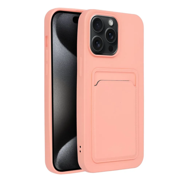 OEM - iPhone 15 Pro Max Mobilskal Korthållare - Rosa