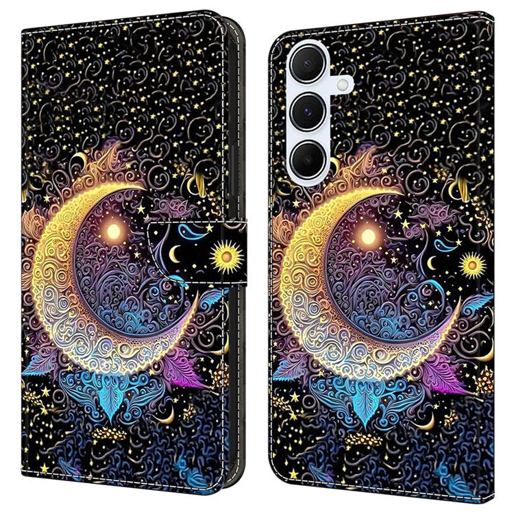 Galaxy A17 5G Konstläder Plånboksfodral Pattern Printing - Bright Moon | 2353 | AlltMobil