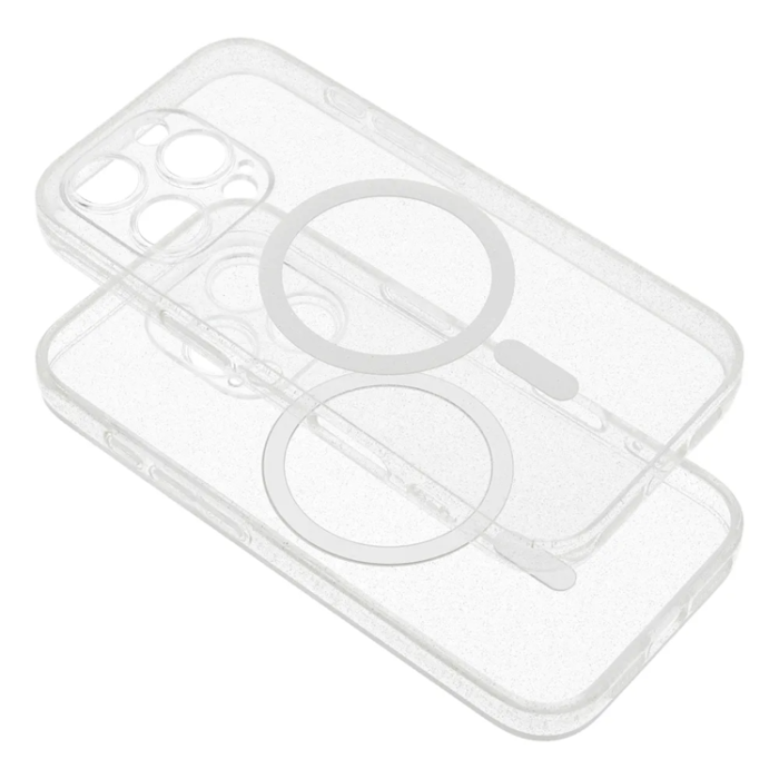 OEM - iPhone 16e Mobilskal Magsafe Clear - Transparent Glitter