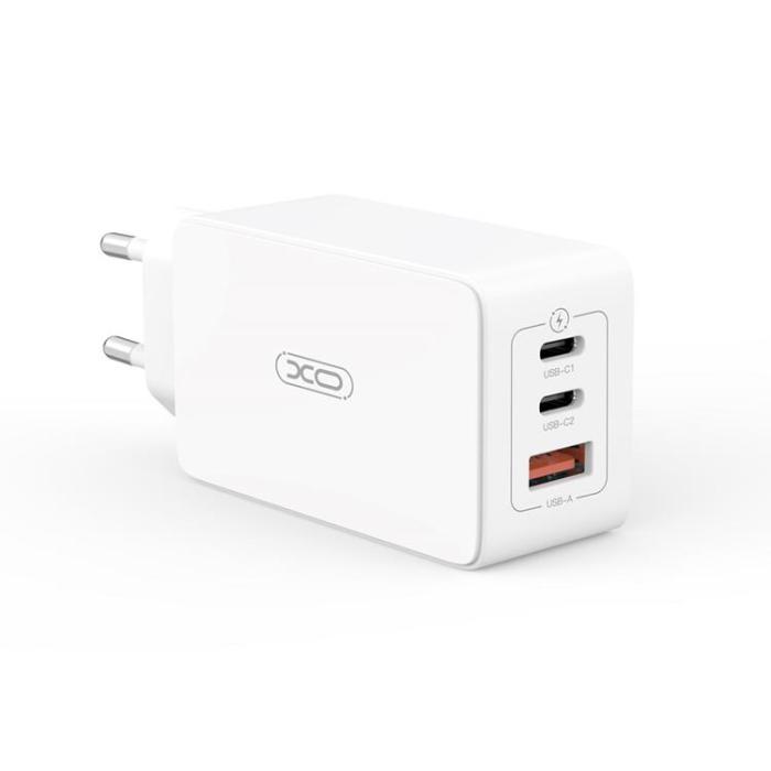XO - XO Väggladdare USB/2x USB-C 65W med USB-C/USB-C Kabel PD QC 3A