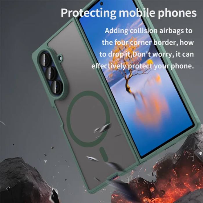 A-One Brand - Galaxy Z Fold 7 5G Mobilskal MagSafe Anti Drop - Grön