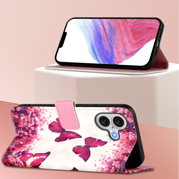 A-One Brand - iPhone 17 Plånboksfodral Printing Pattern Med Strap