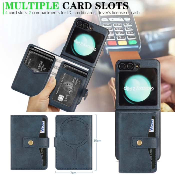 A-One Brand - Galaxy Z Flip 6 Mobilskal MagSafe Detachable Korthållare Kickstand