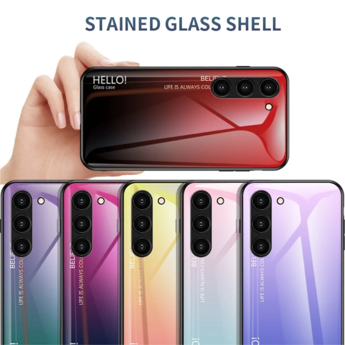 Taltech - Galaxy S23 Plus Mobilskal Stöttåligt - Gradient Röd Svart