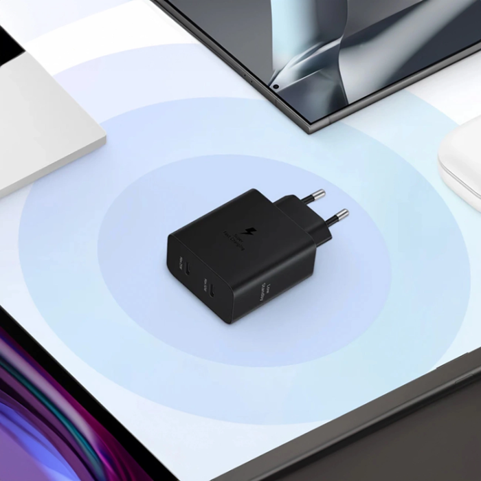Samsung - Samsung Väggladdare 2x USB-C 50w - Svart