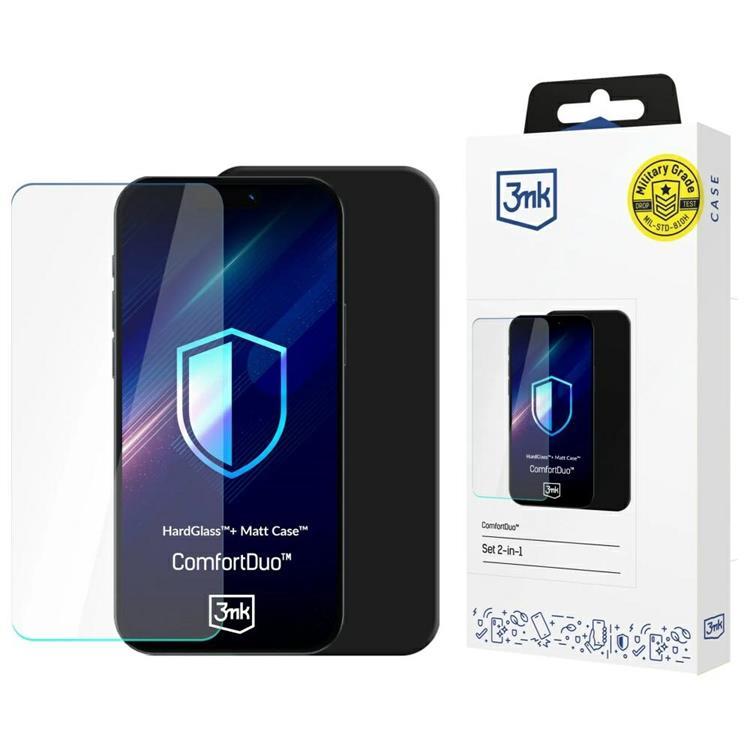 [2in1] 3MK iPhone 16e Mobilskal och Skärmskydd ComfortDuo | 2353 | AlltMobil