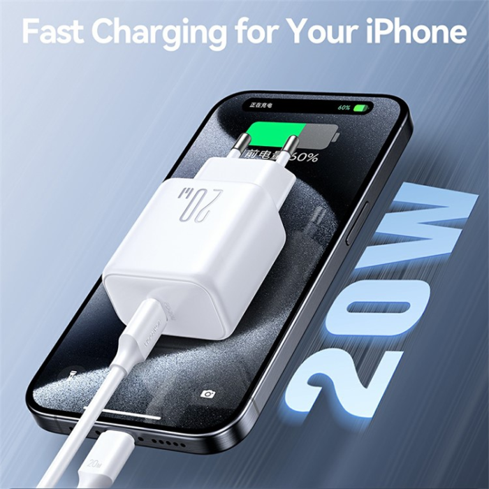 Joyroom - JOYROOM Snabbladdare 20W USB-C - USB-C/Lightning Kabel EU PD