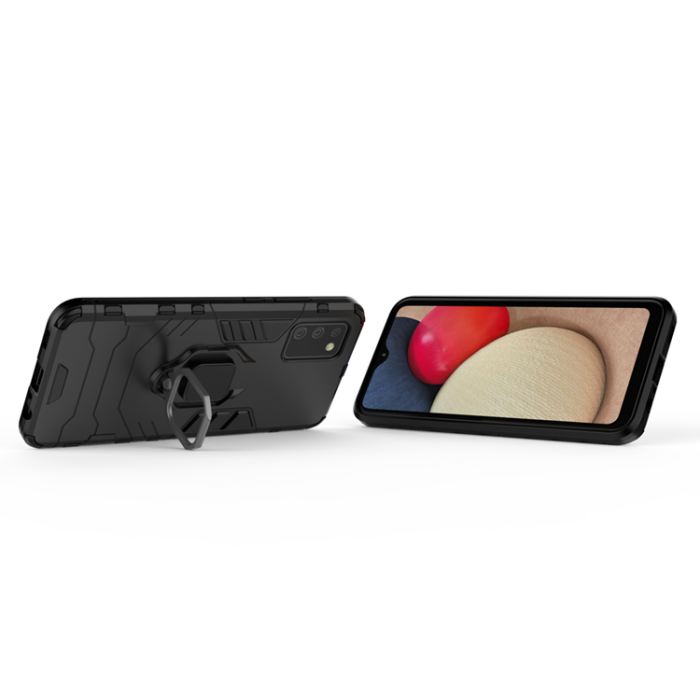OEM - Galaxy A03s Skal Ring Armor - Svart