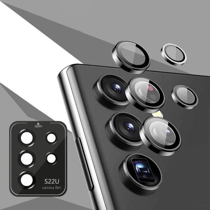 UTGATT - Hofi Cam Ring Pro+ Kameralinsskydd i Härdat Glas Galaxy S22 Ultra - Svart